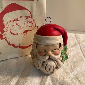Vintage-inspired ceramic Santa ornament from 1993